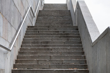 Concrete stairs leading up to the exit