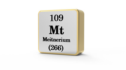 3d Meitnerium Element Sign. Stock image.