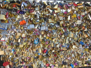 love locks on the bridge in Paris 