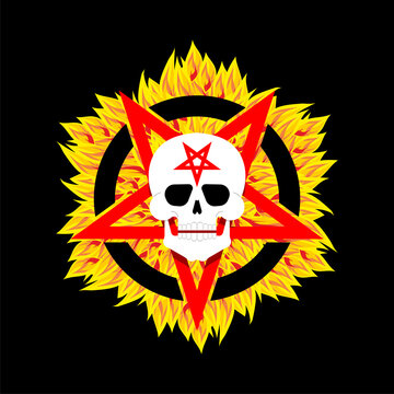 Satan pentagram isolated. Devil symbol. vector illustration