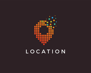 minimal location logo template - vector illustration