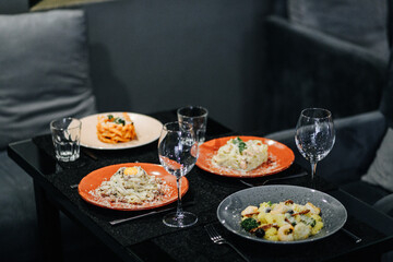 food, salmon, fish, meal, plate, dinner, fried, salad, fresh, dish, vegetable, appetizer, cuisine, seafood, healthy, lunch, lemon, breaded, snack, red, fillet, sauce, delicious, gourmet, bread