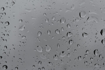 water drops on a gray background