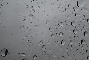 water drops on a gray background