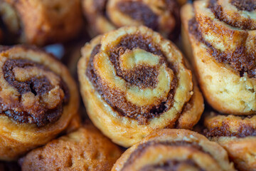 Cinnamon roll in close up