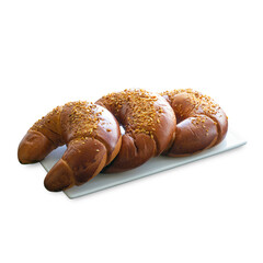 croissant on a plate isolated, bagels