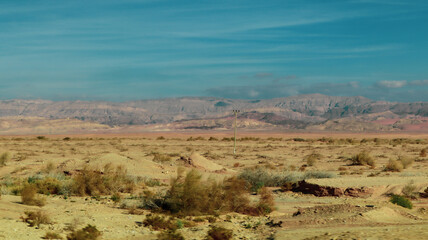 Sunny desert road in Israel
