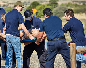 Paramedic Training Class Students practicing with a dummy