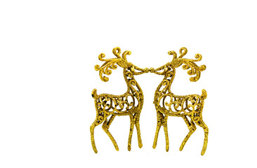 two deer on white