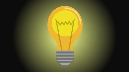Turning on a light bulb animation motion graphics