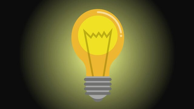 Turning on a light bulb animation motion graphics