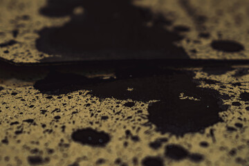 an ink stain on cardboard