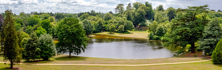 Panorama of Claremont lake in Esher, Surrey, United Kingdom