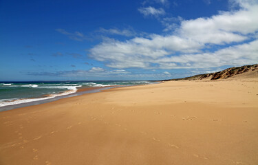 Fototapeta na wymiar Sand on Woolamai beach - Phillip Island, Victoria, Australia
