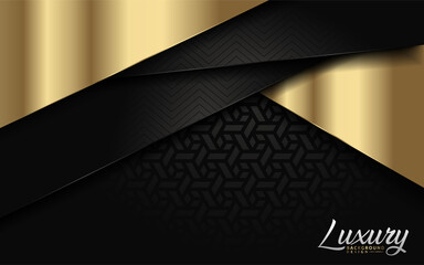 Luxury dark black background with modern golden lines element.