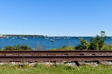 railway with a harbor view