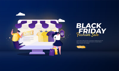 Black Friday fashion sale illustration concept