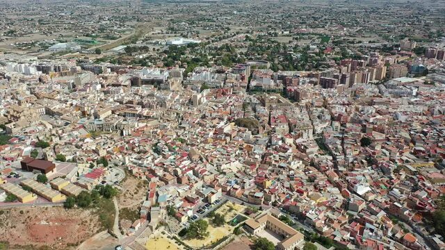 Scenic view of the city of Lorca. Province of Murcia. Spain. High quality 4k footage