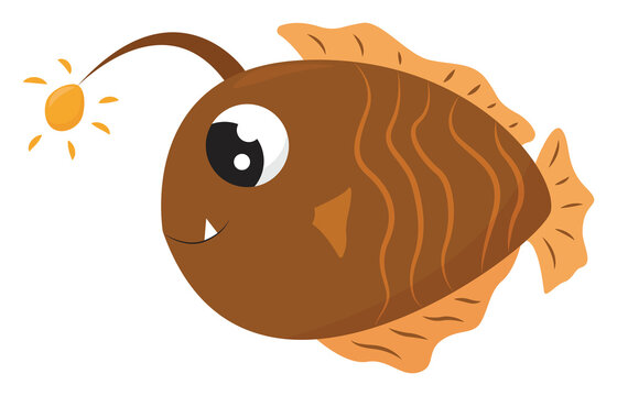 Golden angelfish, illustration, vector on white background