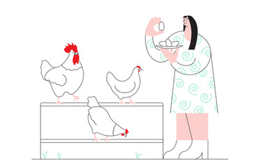 Concept of backyard poultry farm