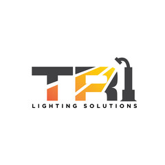 t r lighting solution logo designs for electric business and power logo