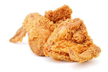 Fried Chicken Wings on white background