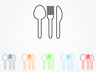 fork spoon cutlery knife icon vector eps10