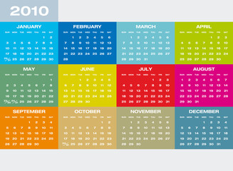 Colorful Calendar for year 2021 in vector format.