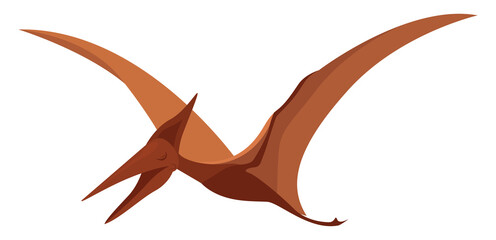 Red pterosaurus, illustration, vector on white background © Morphart