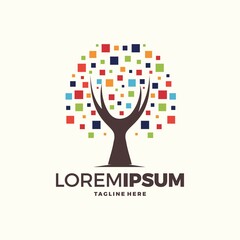Tree Logo abstract design vector template

