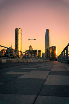 Vertical View of the financial center of Santiago de Chile