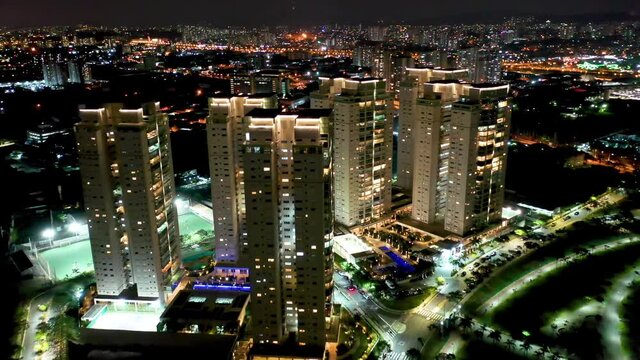 Nightlife view of Sao Paulo city, Brazil. Urban life scene. Buildings view. Cityscape. Nightlife view. Urban life scene. Buildings view. Great cityscape. Nightlife view. Urban life scene.