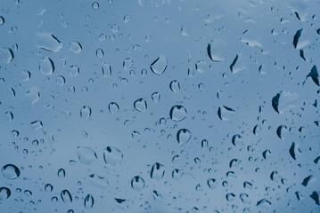 water drops on a blue background