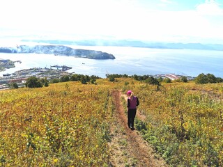 couple walking in the field