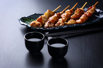 日本酒と焼き鳥