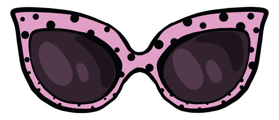 Interesting purple sunglasses, illustration, vector on white background.
