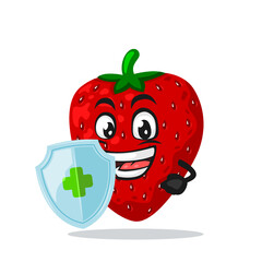 vector illustration of strawberry mascot or character 