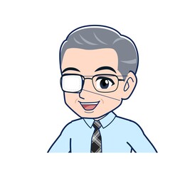 Office worker gentleman in a blue shirt