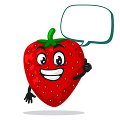 vector illustration of strawberry mascot or character 