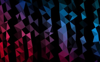 Dark Blue, Red vector abstract polygonal layout.