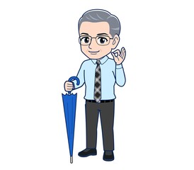 Office worker gentleman in a blue shirt