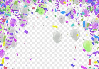 Party Purple Balloons Background for your Text. Vector Illustration. Festive background with balloons. Celebrate a birthday, Poster, banner happy