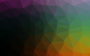 Dark Multicolor, Rainbow vector shining triangular pattern.
