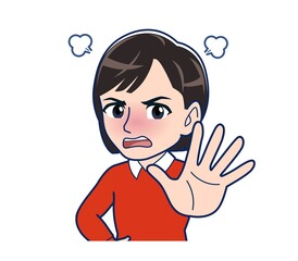 Beautiful woman dressed in red clothes