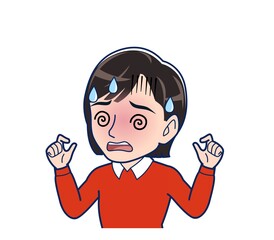 Beautiful woman dressed in red clothes