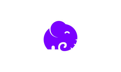 Creative Vector Illustration Logo Design. Cute Elephant Concept.
