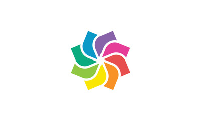 Creative Vector Illustration Logo Design. Colorful Flower Concept.