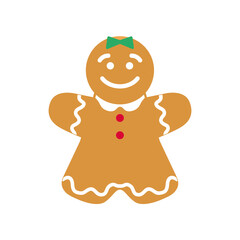 Obraz premium Galleta de navidad. Mujer de jengibre. Pan de jengibre