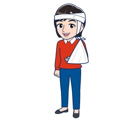 Beautiful woman dressed in red clothes