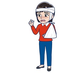 Beautiful woman dressed in red clothes